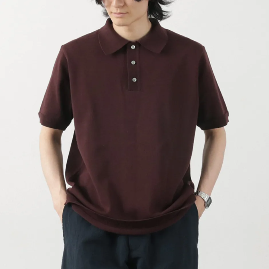 T-Shirts^FUJITO / Knit Polo Easy Solid Collar