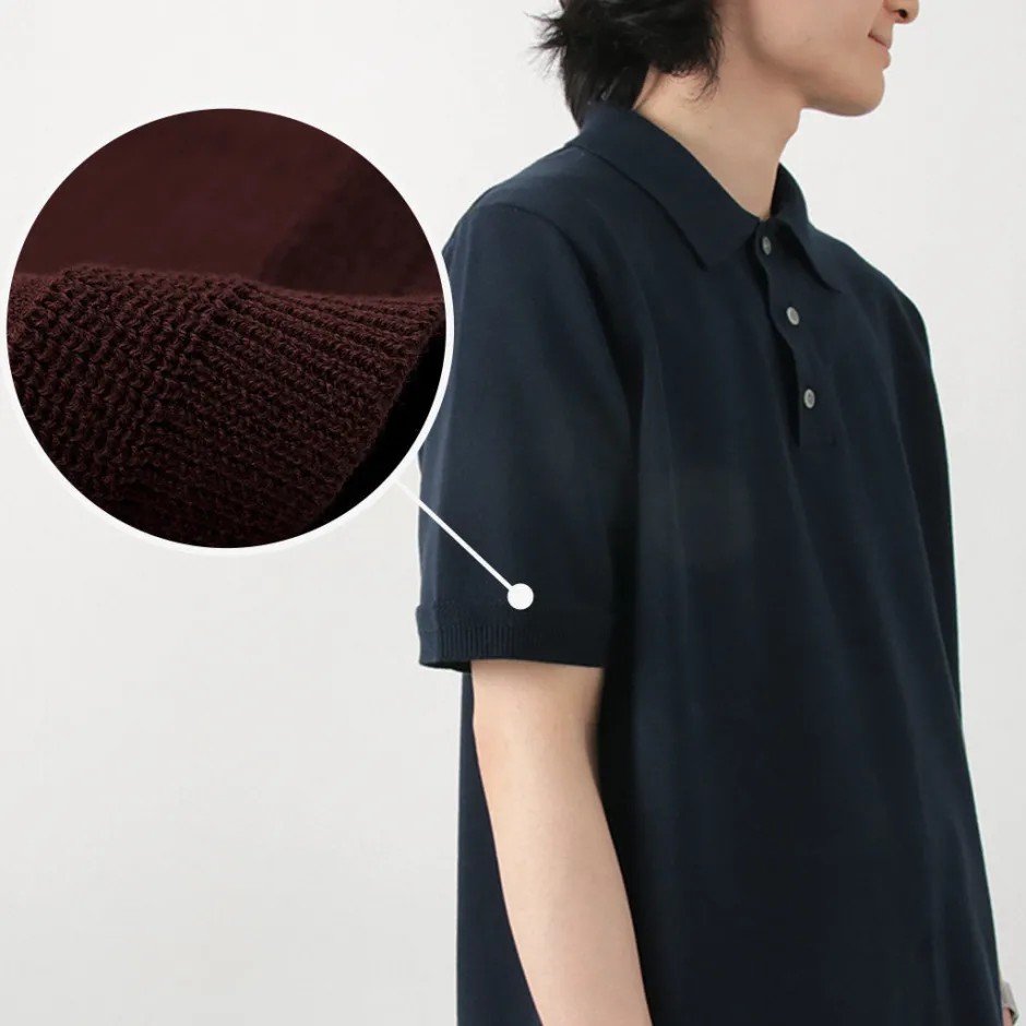 T-Shirts^FUJITO / Knit Polo Easy Solid Collar
