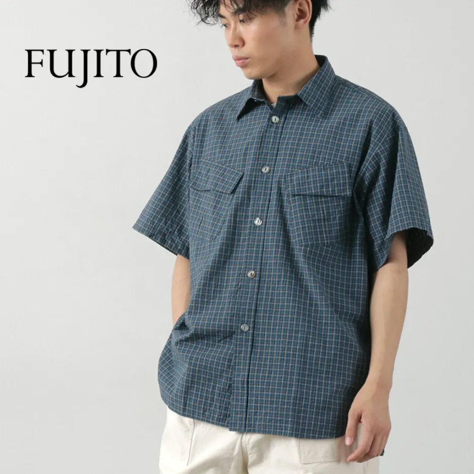 Shirts^FUJITO / Short Sleeve Fatigue Shirt navy