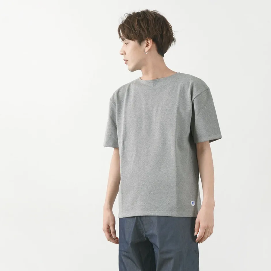 T-Shirts^GLACON / Solid colour Boat neck Big shirt