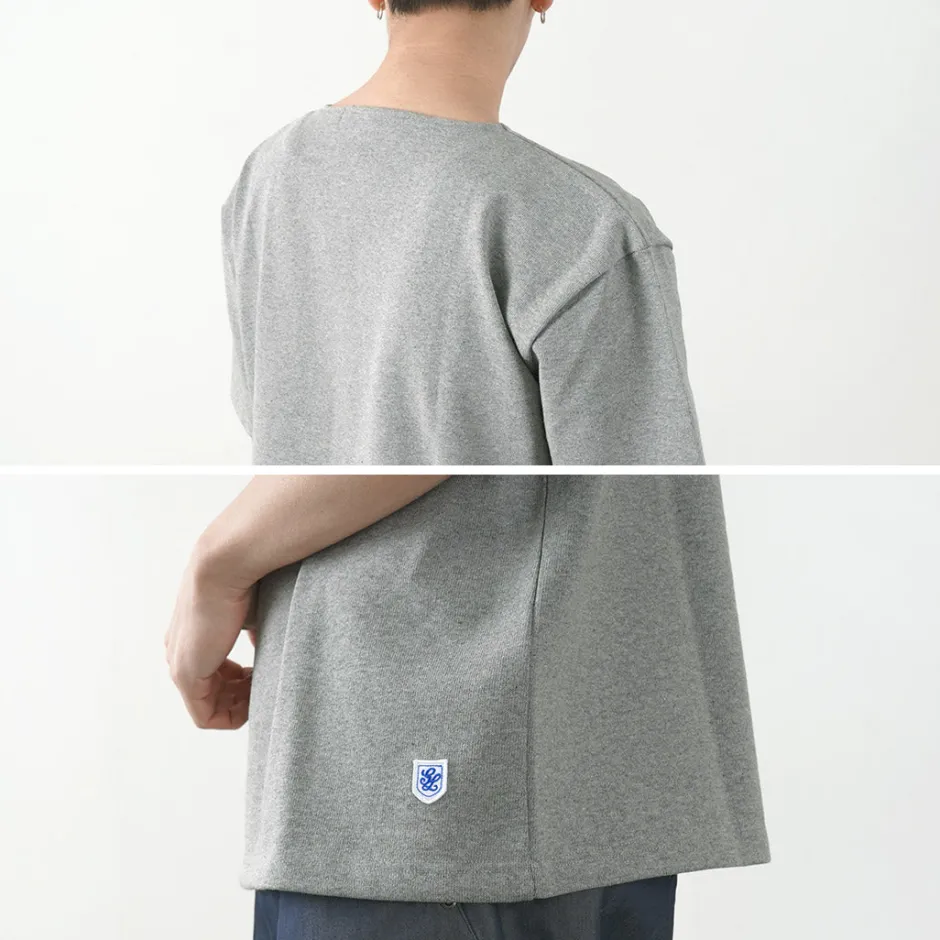 T-Shirts^GLACON / Solid colour Boat neck Big shirt