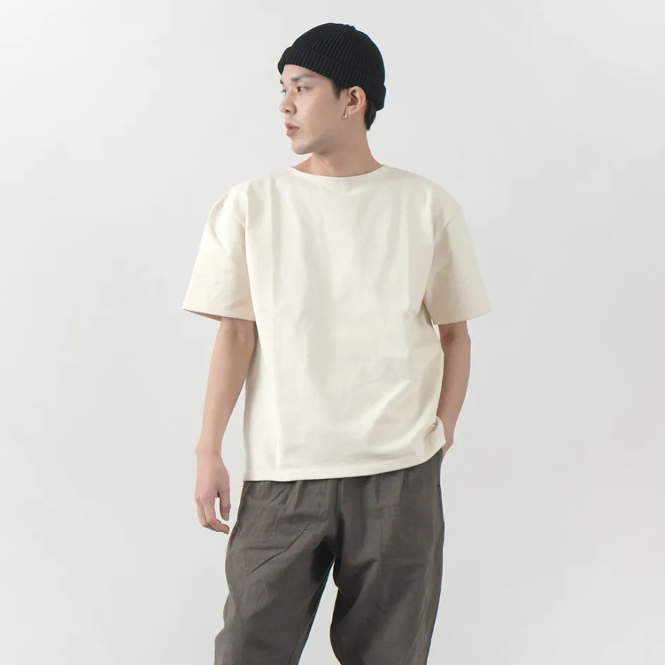 T-Shirts^GLACON / Solid colour Boat neck Big shirt