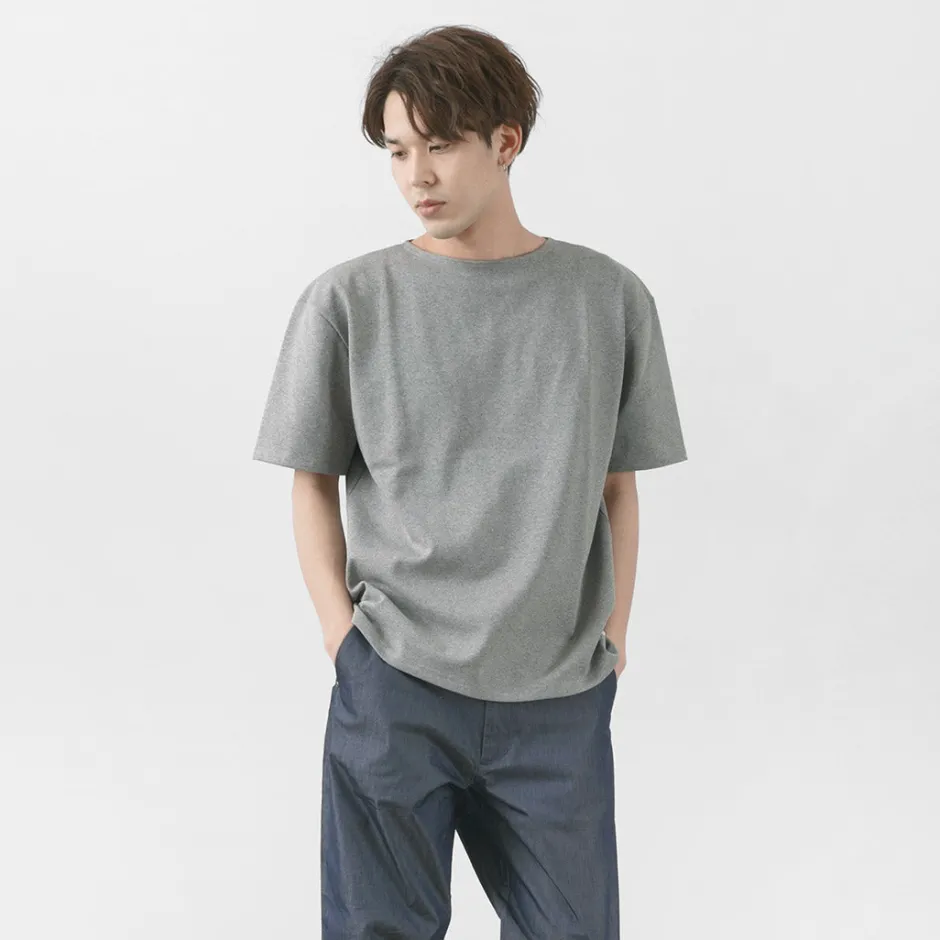 T-Shirts^GLACON / Solid colour Boat neck Big shirt