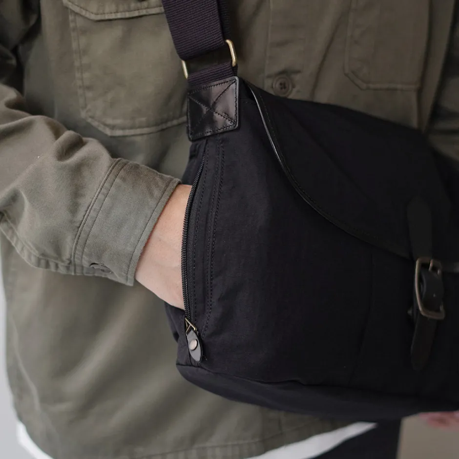 Shoulder Bags^GLENROYAL / Flap Shoulder Bag Nylon Tussah black