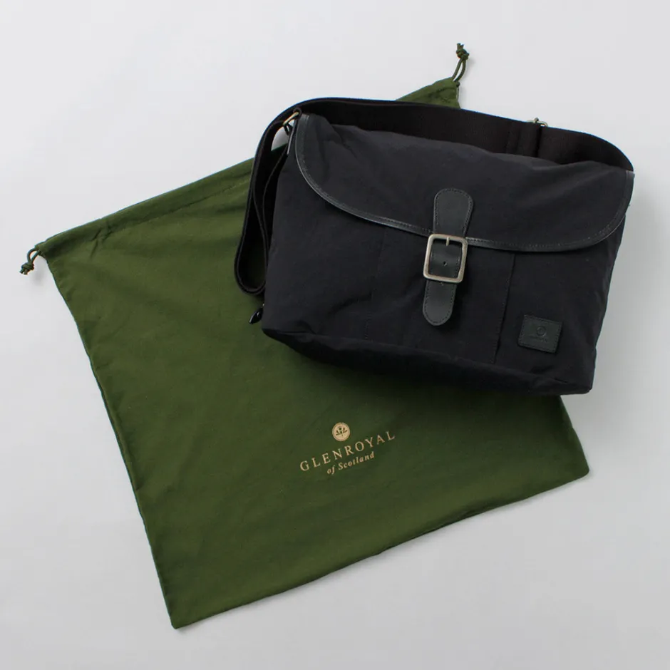 Shoulder Bags^GLENROYAL / Flap Shoulder Bag Nylon Tussah black