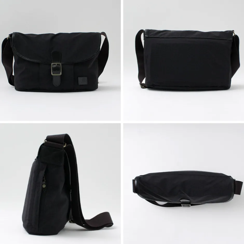 Shoulder Bags^GLENROYAL / Flap Shoulder Bag Nylon Tussah black