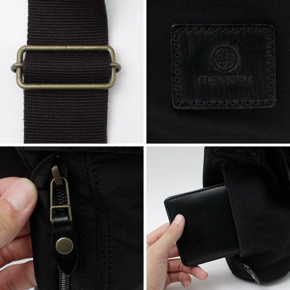 Shoulder Bags^GLENROYAL / Flap Shoulder Bag Nylon Tussah black