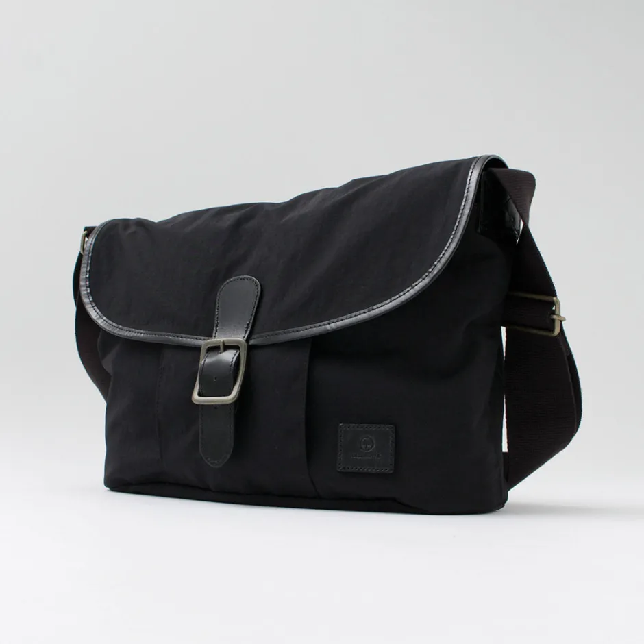 Shoulder Bags^GLENROYAL / Flap Shoulder Bag Nylon Tussah black