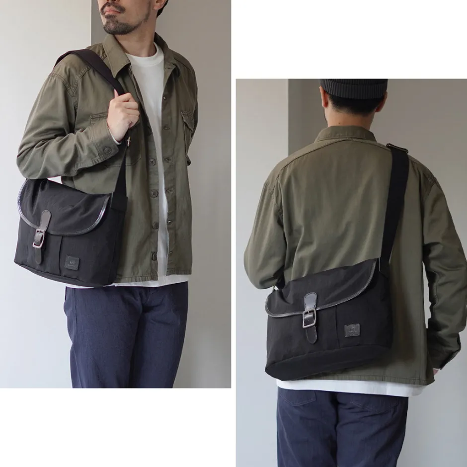 Shoulder Bags^GLENROYAL / Flap Shoulder Bag Nylon Tussah black