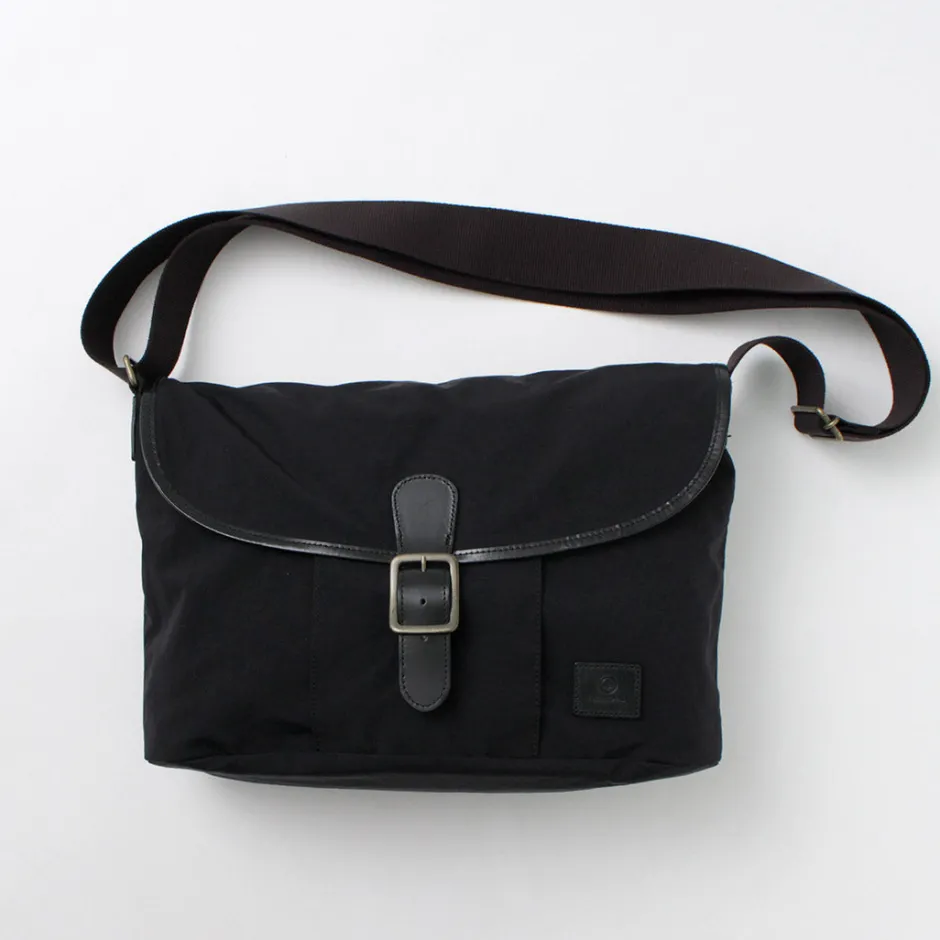 Shoulder Bags^GLENROYAL / Flap Shoulder Bag Nylon Tussah black