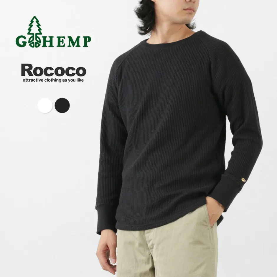 T-Shirts^GOHEMP / Hemp Waffle BASIC Raglan Crew