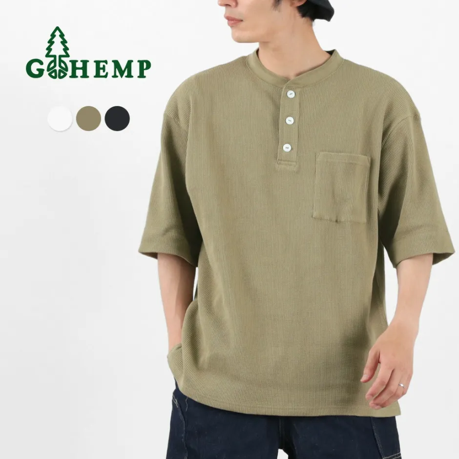T-Shirts^GOHEMP / Henley PK Short Sleeve Shirt