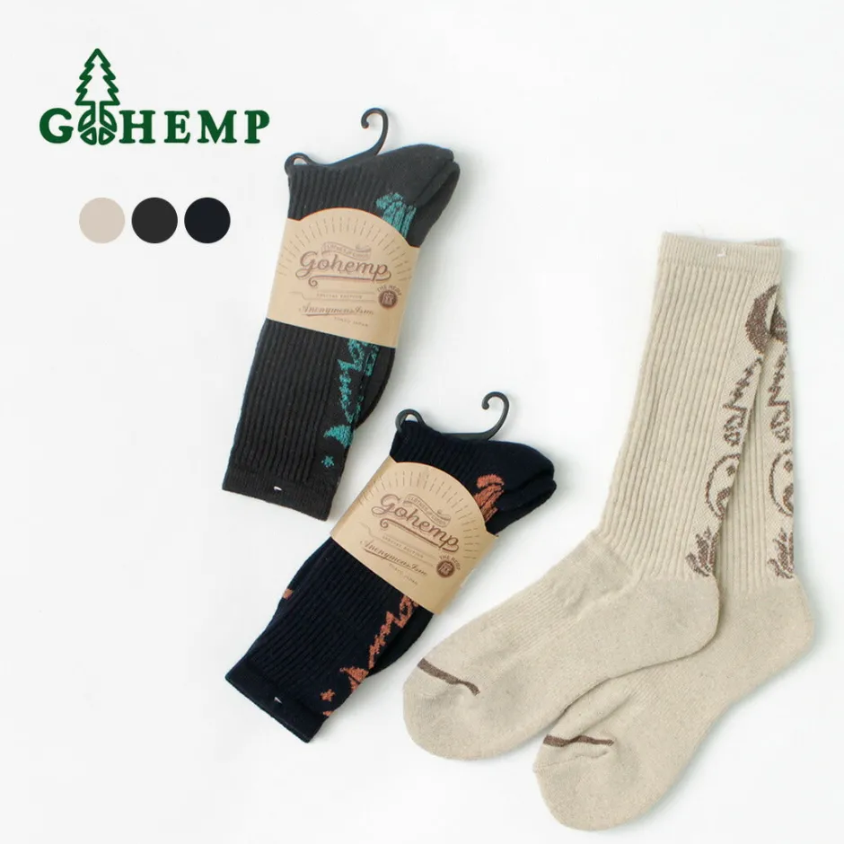 Socks^GOHEMP / Patterned Pile Crew Socks