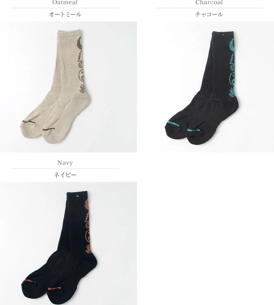 Socks^GOHEMP / Patterned Pile Crew Socks