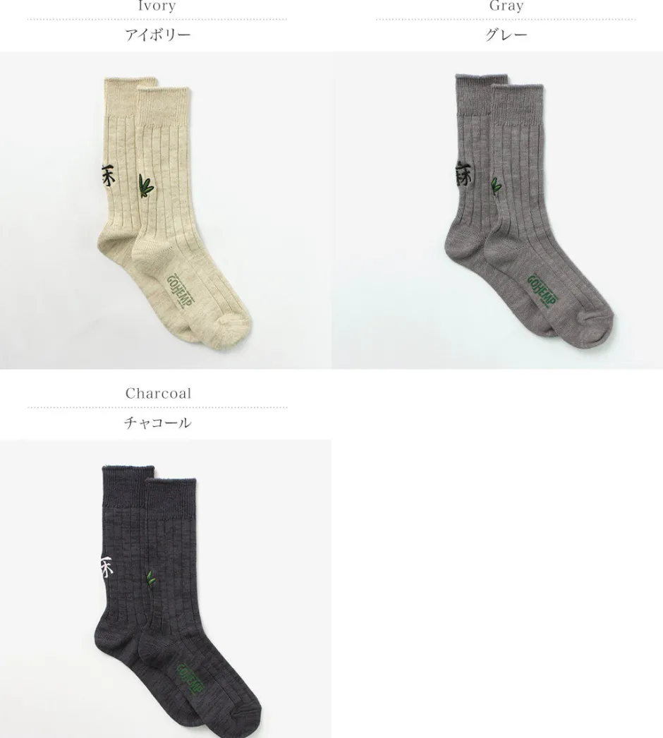 Socks^GOHEMP / Souvenir Emblem Crew Socks