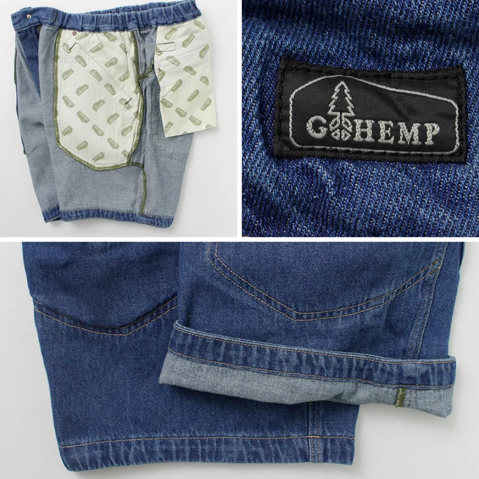 Shorts^GOHEMP / Traveler Easy Shorts Used Wash lightblue