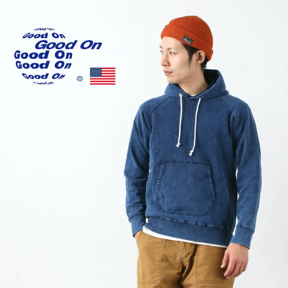 Sweatshirts^GOOD ON / GOBW1203 IS Raglan Pullover Hooded Sweatshirt indigo