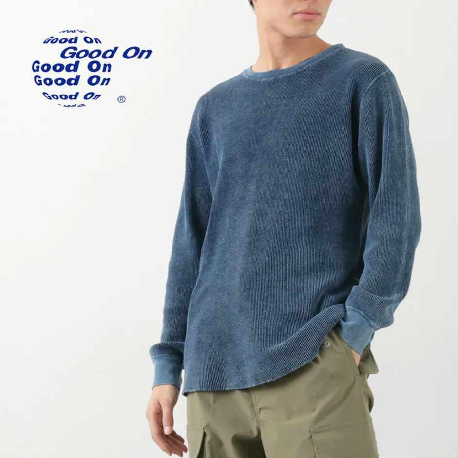 T-Shirts^GOOD ON / Indigo Long Sleeve Thermal T-Shirt blue