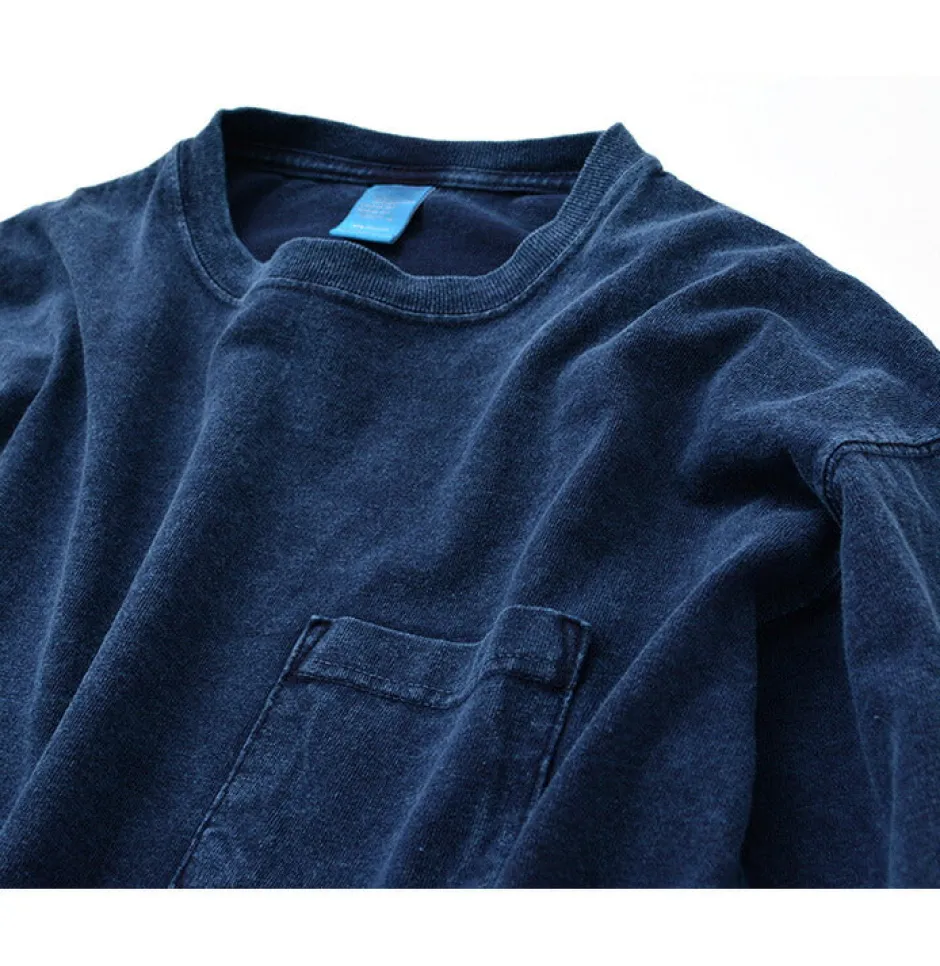 T-Shirts^GOOD ON / Long Sleeve Pocket Crew Tee / Shave indigo