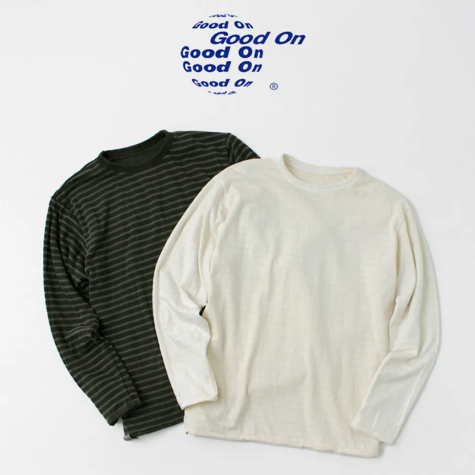 T-Shirts^GOOD ON / Reversible Striped Long Sleeve Crew T-Shirt GOLT2407