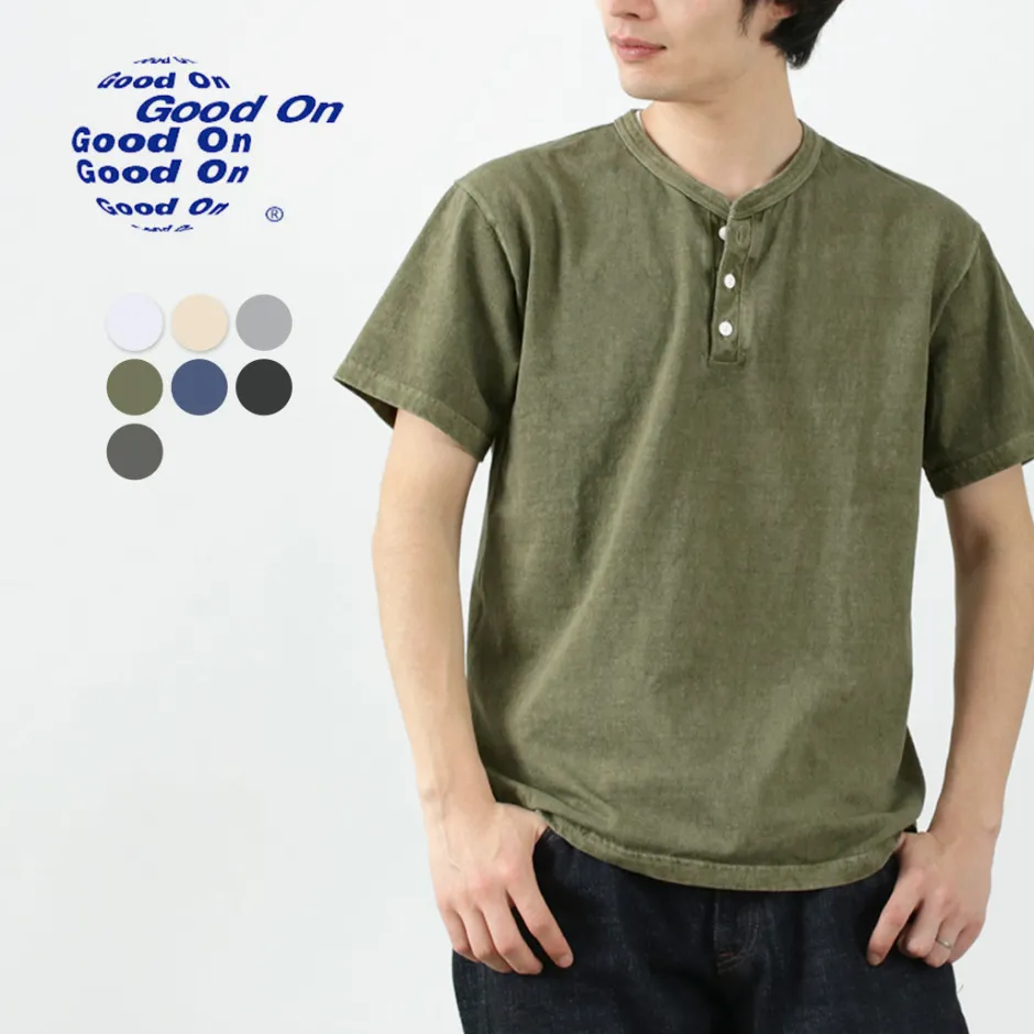 T-Shirts^GOOD ON / Short sleeve henley neck T-shirt