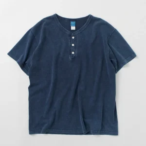 T-Shirts^GOOD ON / Short Sleeve Henley T-Shirt / Shave indigo