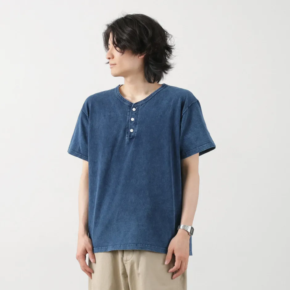 T-Shirts^GOOD ON / Short Sleeve Henley T-Shirt / Shave indigo