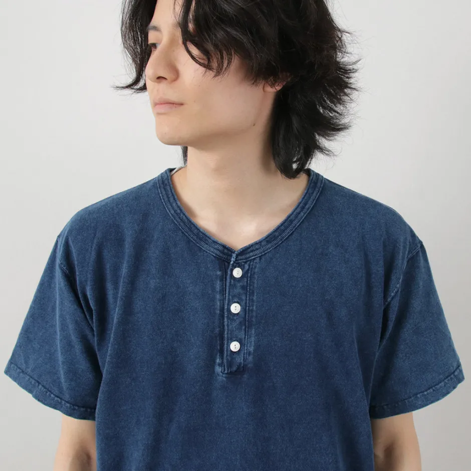 T-Shirts^GOOD ON / Short Sleeve Henley T-Shirt / Shave indigo