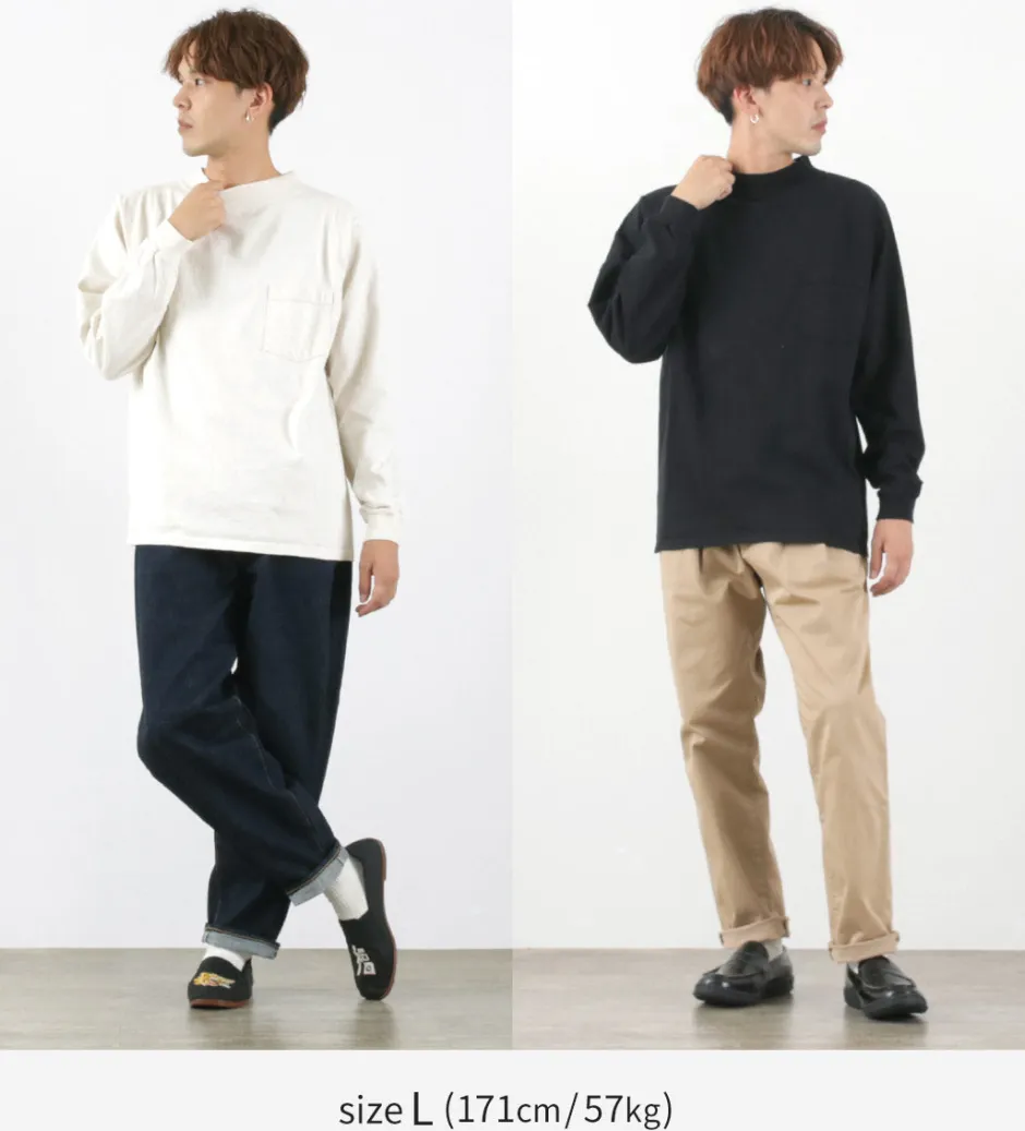 T-Shirts^GOODWEAR / Long Sleeve Mock Neck Pocket T-Shirt