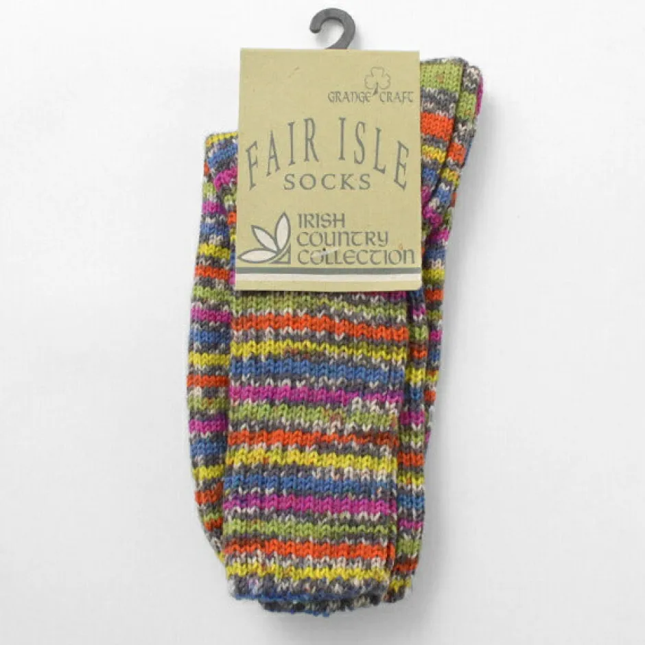 Socks^GRANGE CRAFT / Fair Isle Wool Socks
