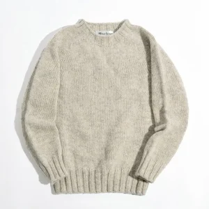 Knits^HARLEY OF SCOTLAND / M3480-7 Shetland mid-gauge crew neck knit jumper