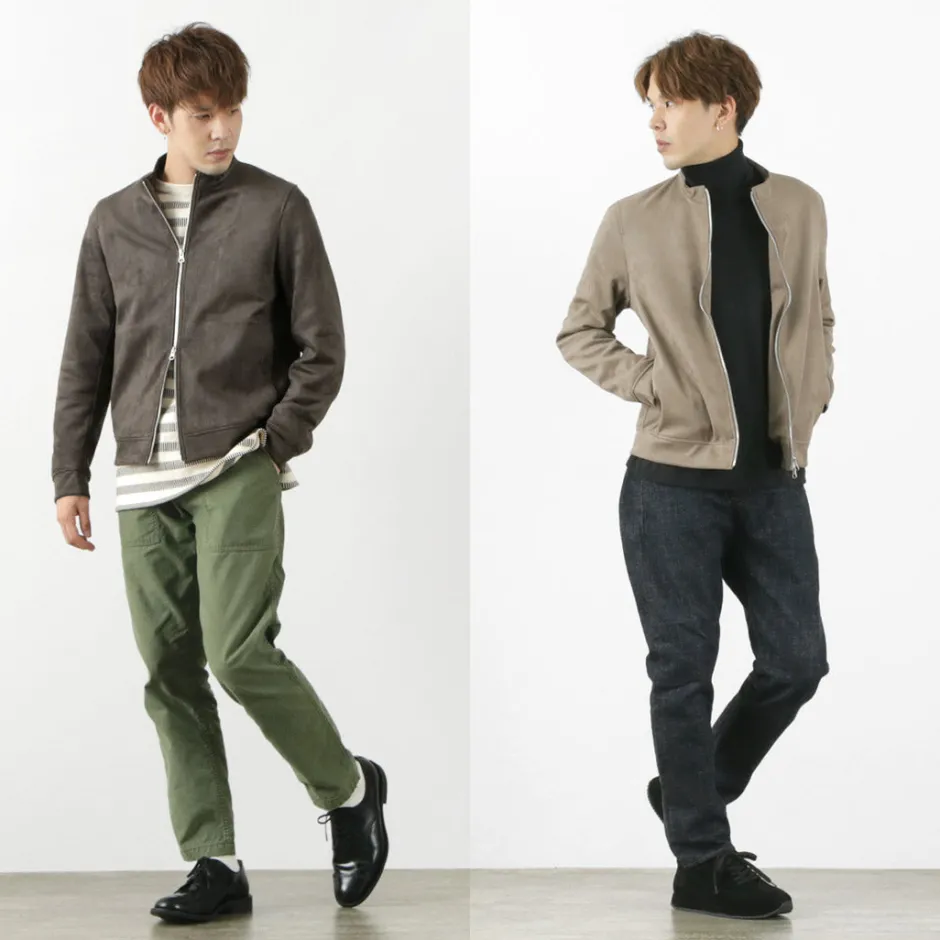 Jackets^HARRISS / Knit Suede Double Zip Riders