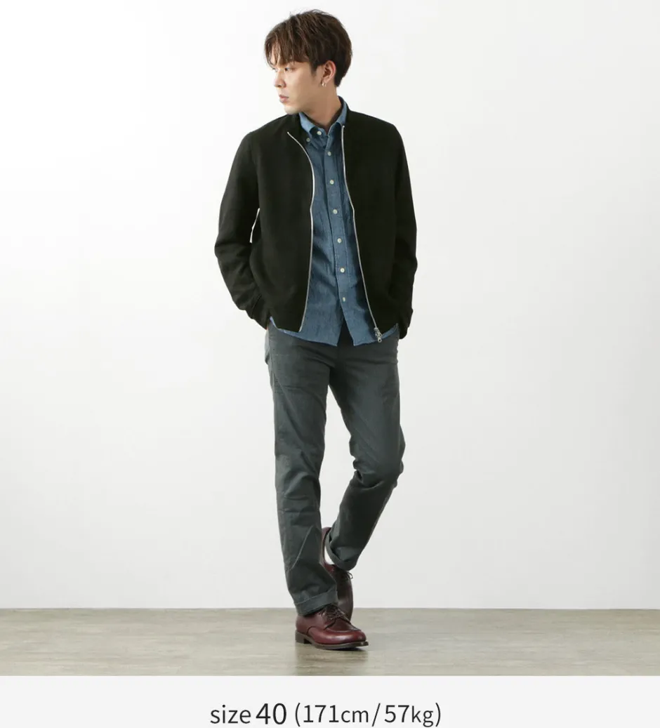 Jackets^HARRISS / Knit Suede Double Zip Riders