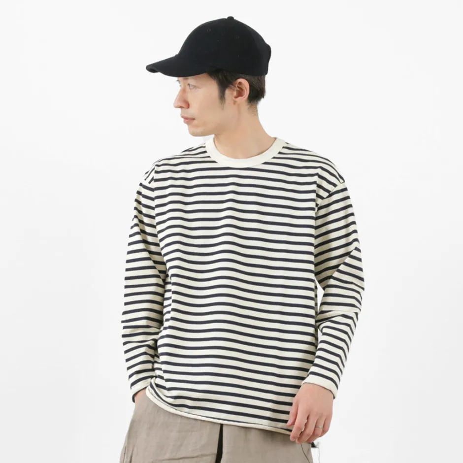 T-Shirts^HAVE A GOOD DAY / Striped Loose Long Sleeve T-Shirt