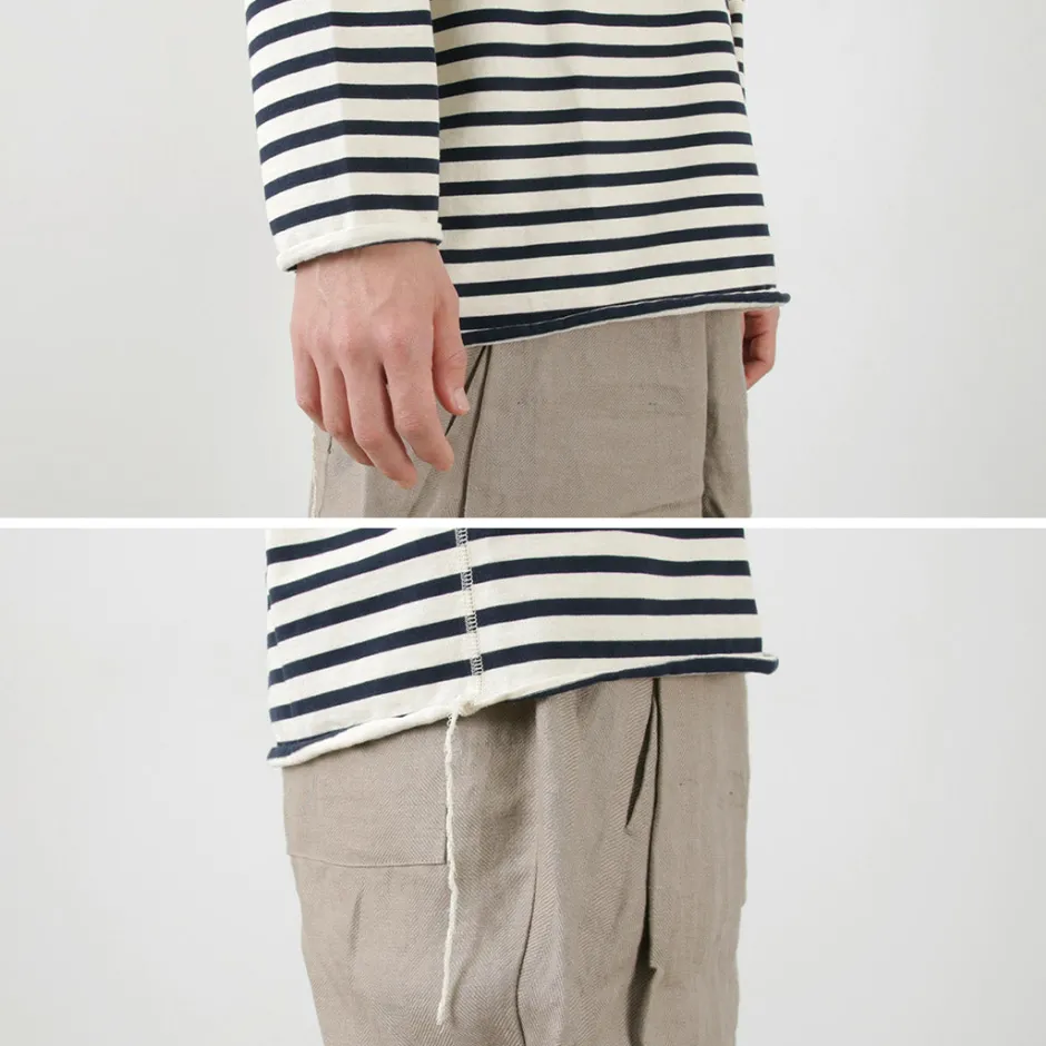 T-Shirts^HAVE A GOOD DAY / Striped Loose Long Sleeve T-Shirt