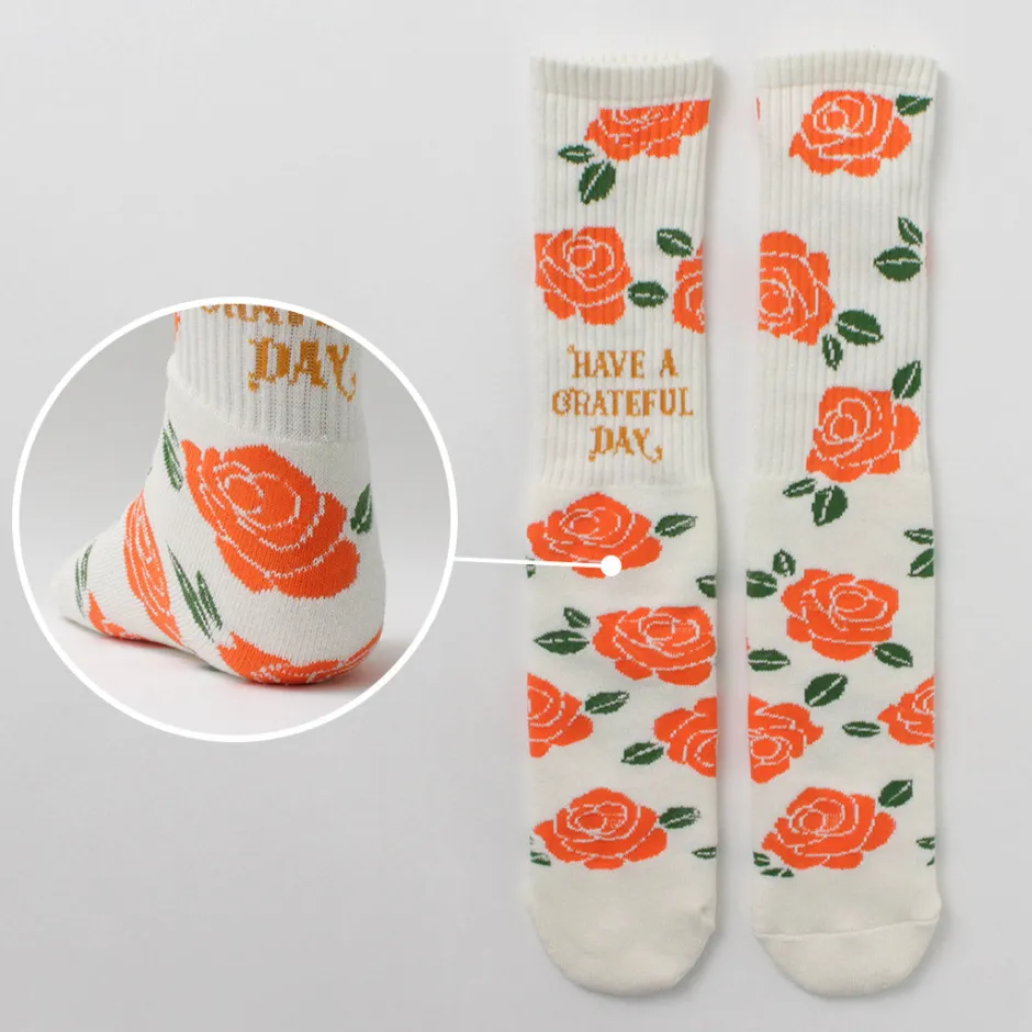 Socks^HAVE A GRATEFUL DAY / Crew Socks Flower