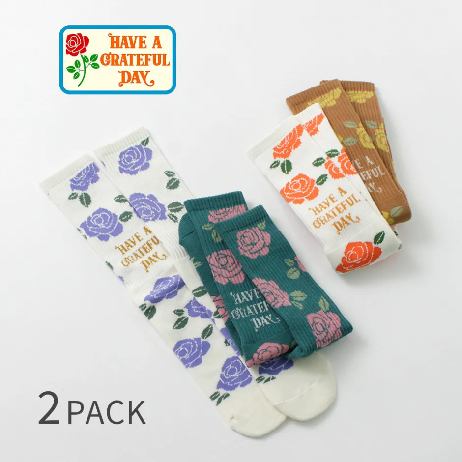 Socks^HAVE A GRATEFUL DAY / Crew Socks Flower