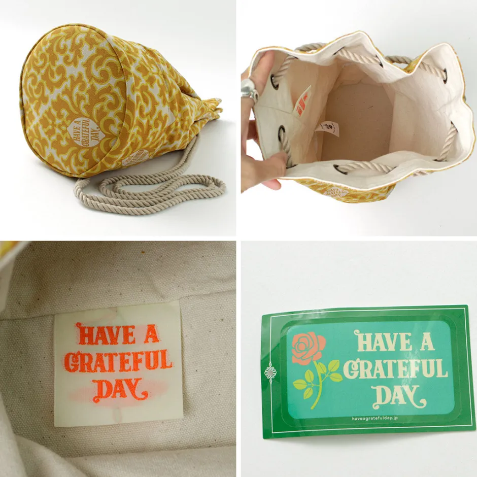 Shoulder Bags^HAVE A GRATEFUL DAY / Retro damask fabric shoulder bag