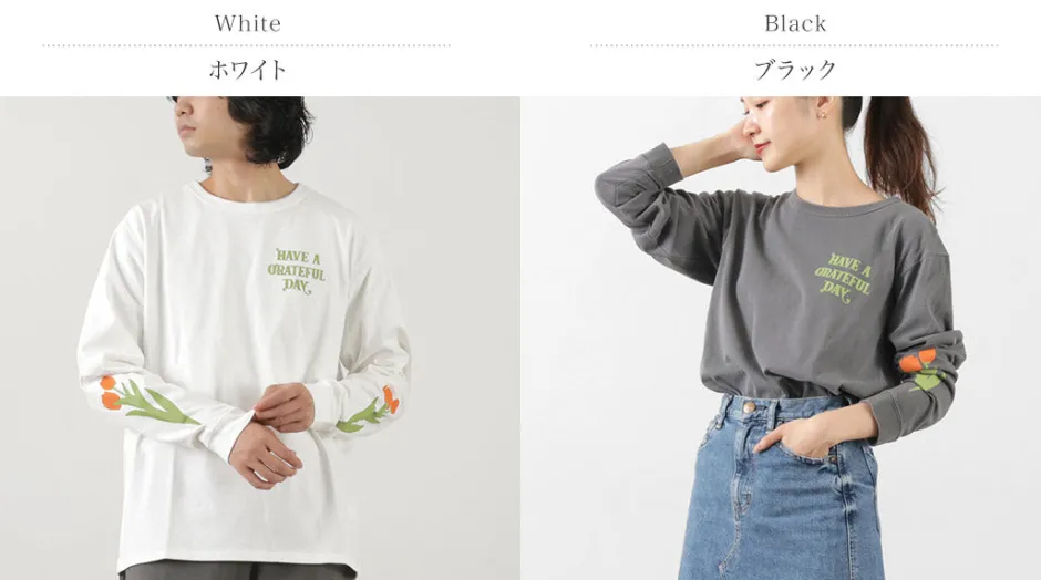 T-Shirts^HAVE A GRATEFUL DAY / Tulip & Logo Long Sleeve T-shirt