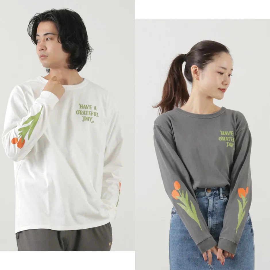 T-Shirts^HAVE A GRATEFUL DAY / Tulip & Logo Long Sleeve T-shirt