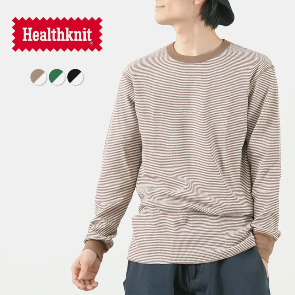 T-Shirts^HEALTHKNIT / Basic Waffle Crew Neck Long Sleeve