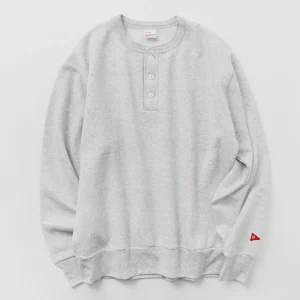 Sweatshirts^HEALTHKNIT / Classic Sweatshirt Henley Neck Long Sleeve