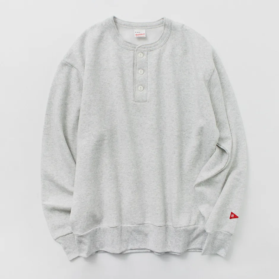 Sweatshirts^HEALTHKNIT / Classic Sweatshirt Henley Neck Long Sleeve