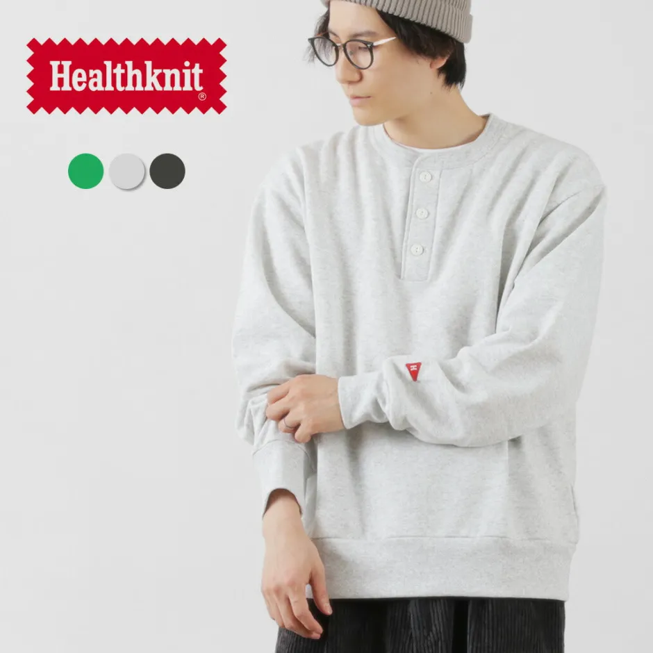 Sweatshirts^HEALTHKNIT / Classic Sweatshirt Henley Neck Long Sleeve