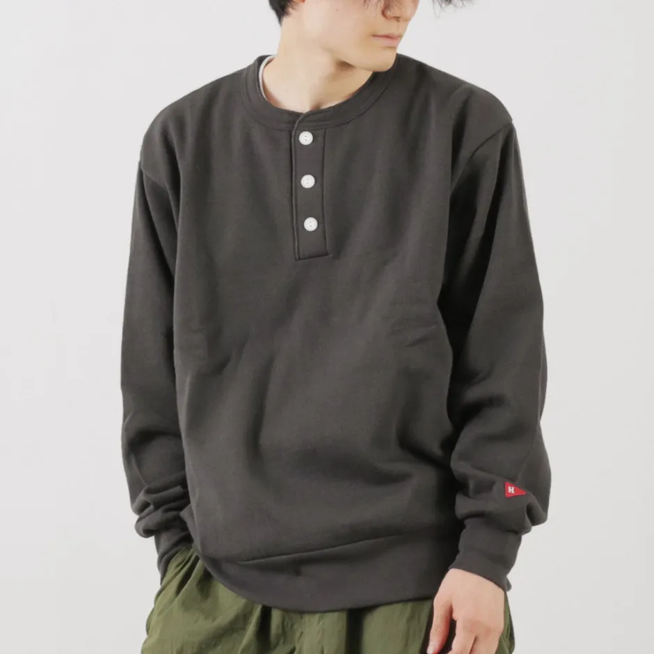 Sweatshirts^HEALTHKNIT / Classic Sweatshirt Henley Neck Long Sleeve