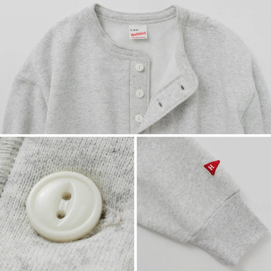 Sweatshirts^HEALTHKNIT / Classic Sweatshirt Henley Neck Long Sleeve