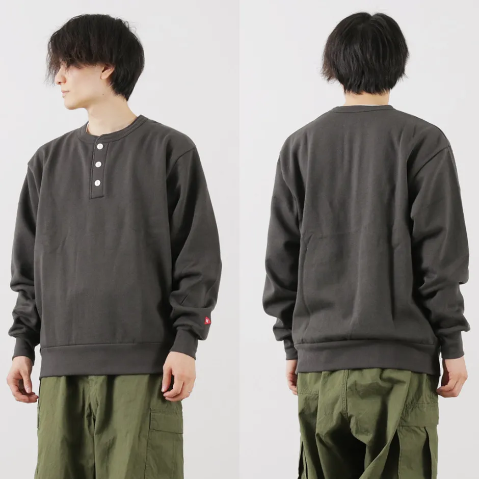 Sweatshirts^HEALTHKNIT / Classic Sweatshirt Henley Neck Long Sleeve