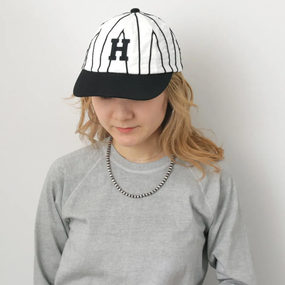 Hats^HICOSAKA / Striped 8 Panel Logo Cap
