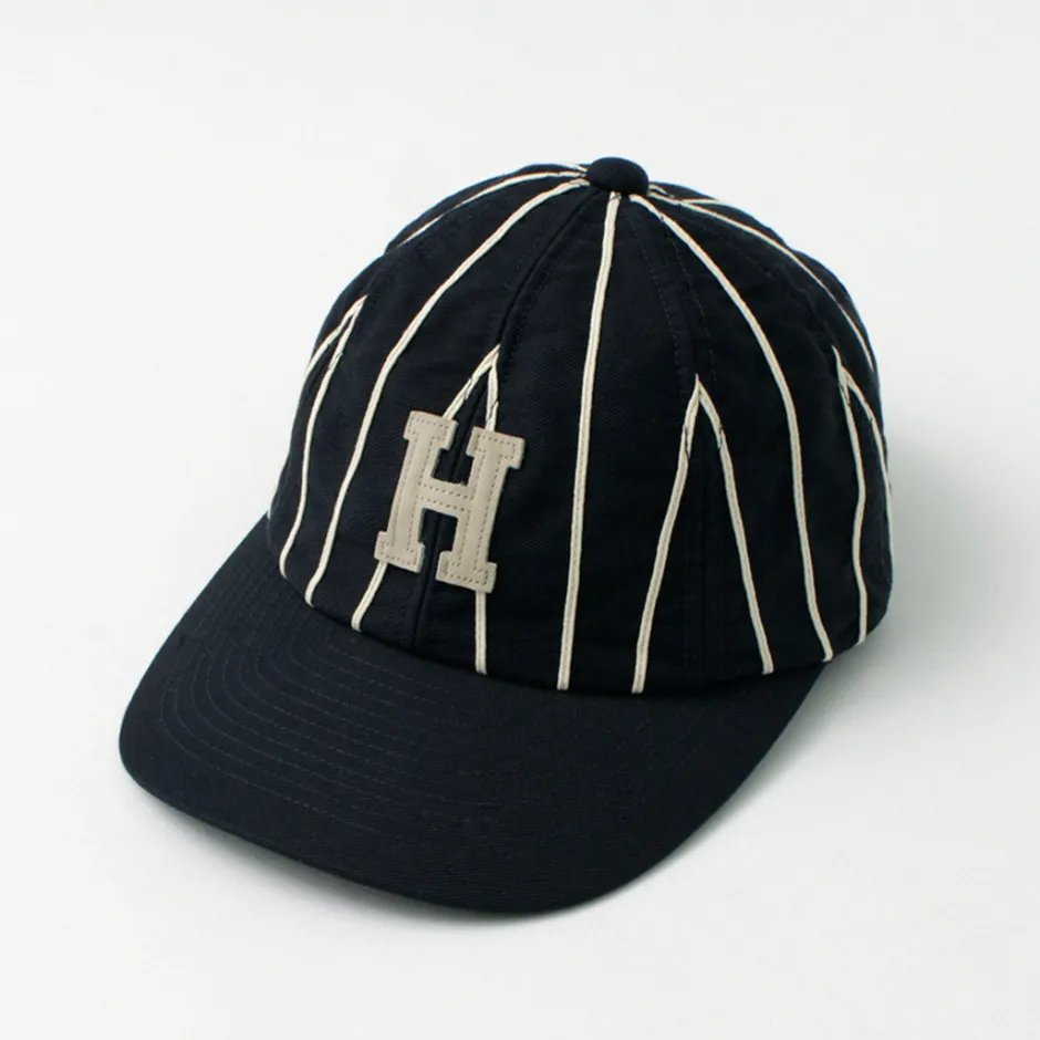 Hats^HICOSAKA / Striped 8 Panel Logo Cap