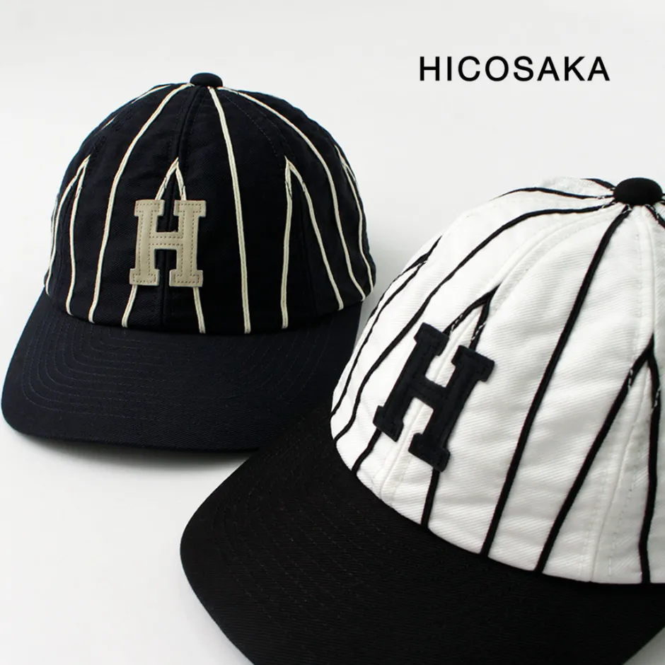 Hats^HICOSAKA / Striped 8 Panel Logo Cap